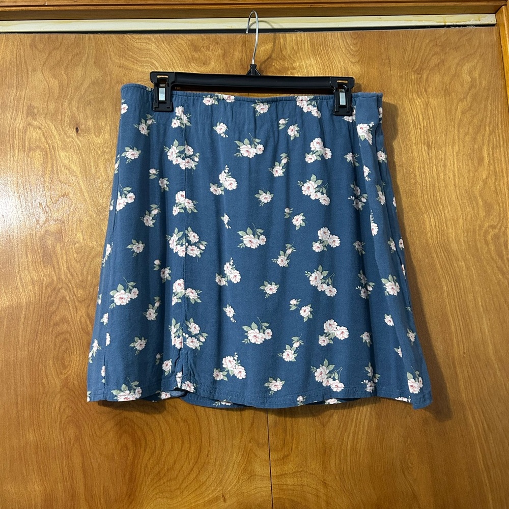 American Eagle Outfitters Blue Floral Skater Skirt
